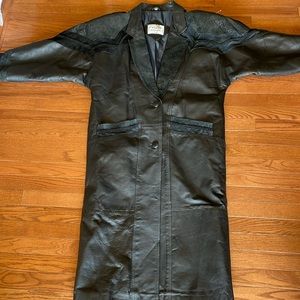 “Direct Action” 1980’s Vintage Leather full length Jacket sz small